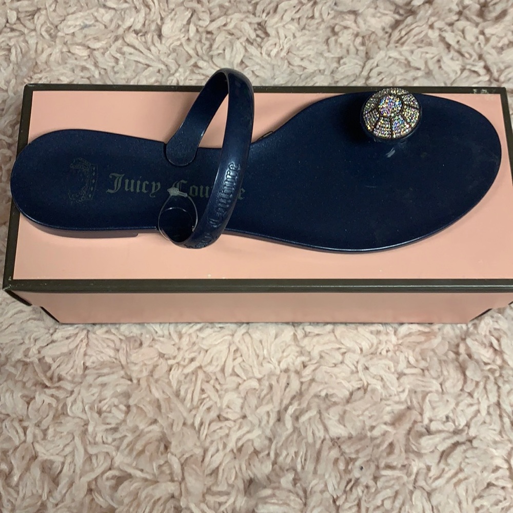 Juicy couture navy blue sandals size 10